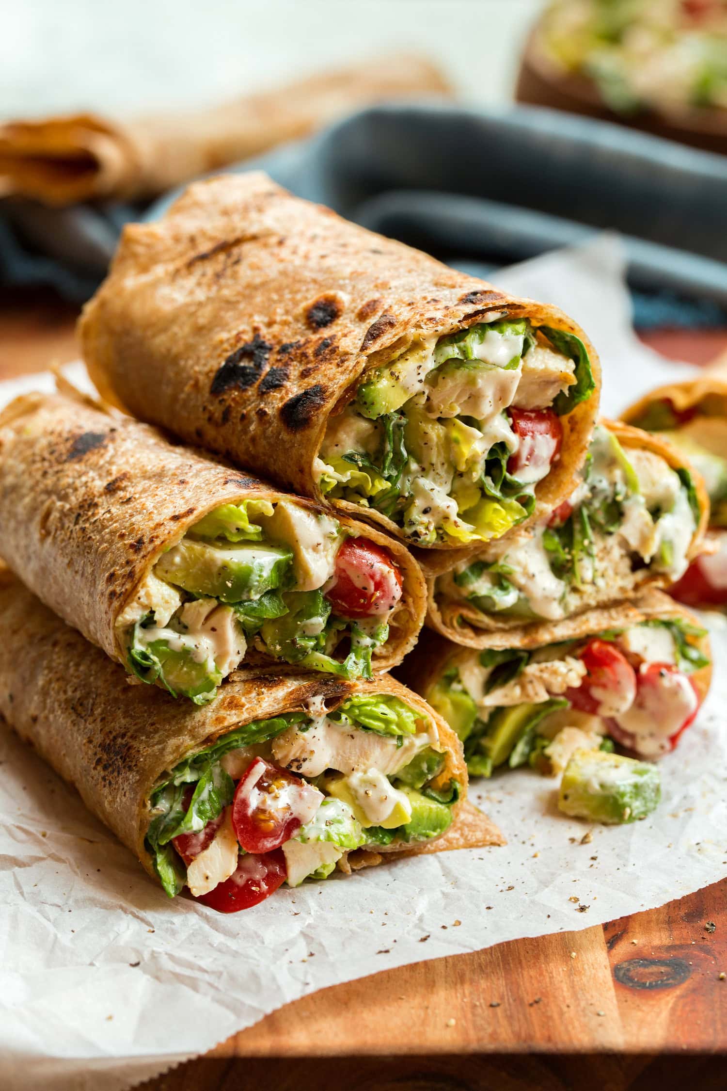 Elevate Your Lunch: Flavorful Chicken Avocado Caesar Wraps